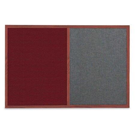 United Visual Products Slim Style Indoor Enclosed Corkboard, 36 UV504SCH-SATIN-CINNABA
